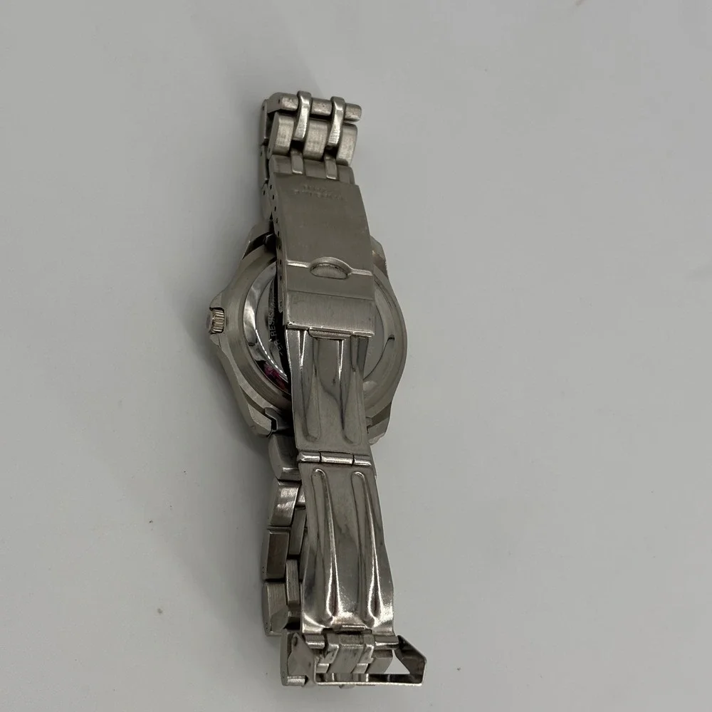 Azzaro‎ Chrome Mens Silver Stainless Steel Watch Japan Quartz Date 3ATM Untested